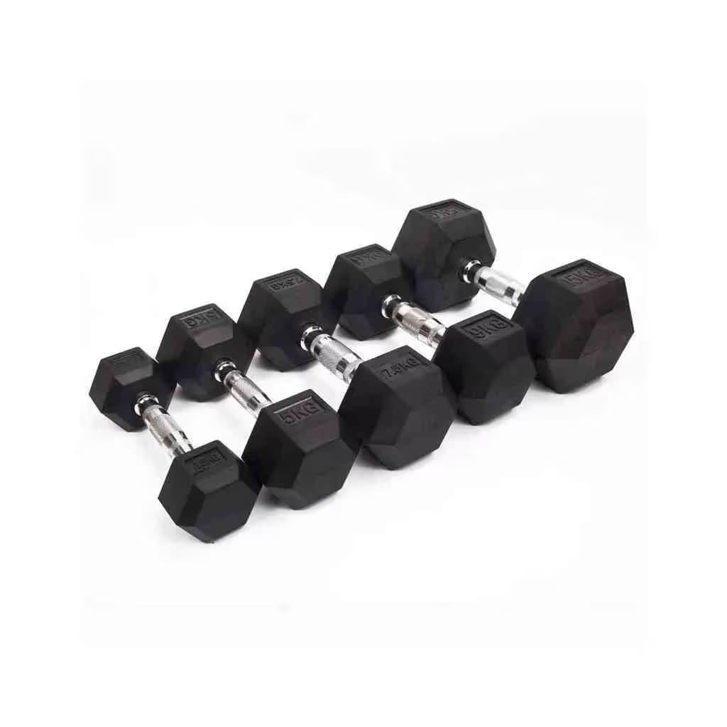 Murano Hex Dumbbell Sets with Dumbbell Rack, Pair Of 6 (2.5kg to 15kg)