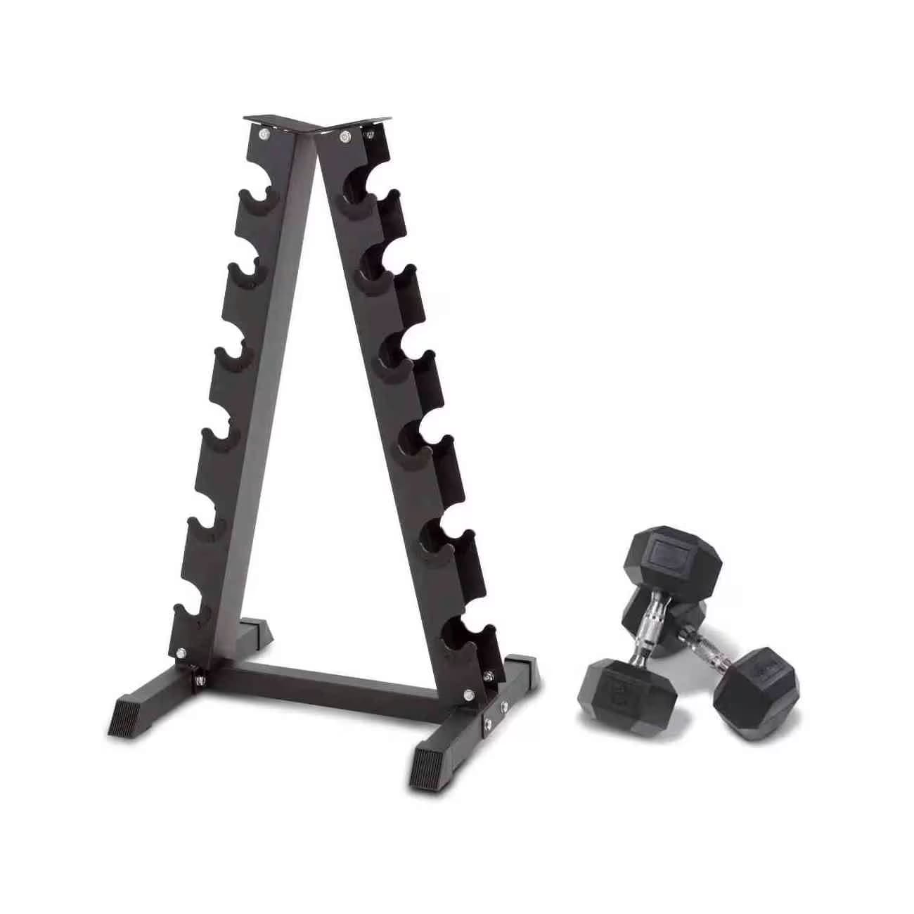 Murano Hex Dumbbell Sets with Dumbbell Rack, Pair Of 6 (2.5kg to 15kg)