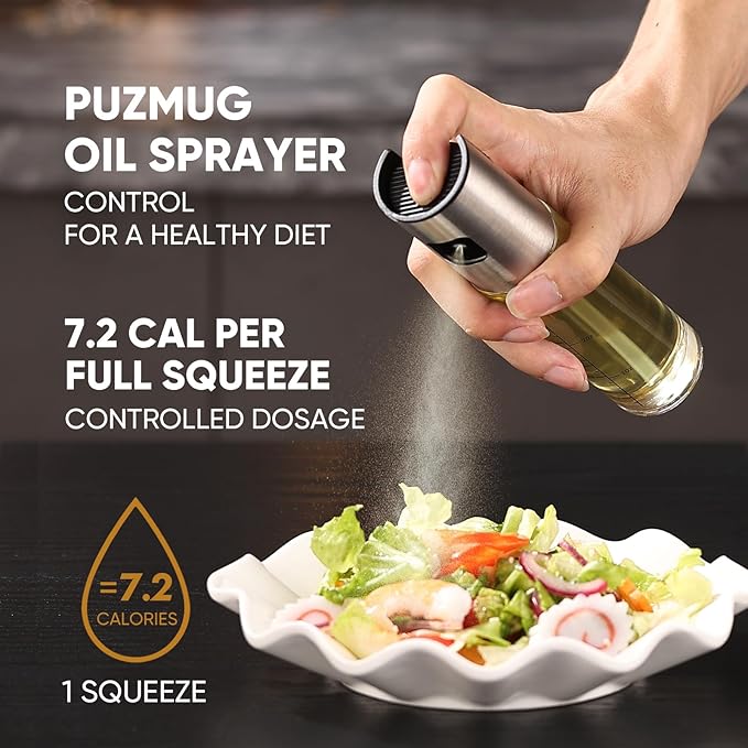 PUZMUG ARTC Oil Sprayer for Cooking, Olive Oil Sprayer Mister, Olive Oil Spray Bottle, Olive Oil Spray for Salad, BBQ, Kitchen Baking, Roasting