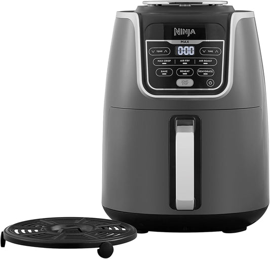 Ninja Air Fryer Max Xl Af160, Max Crisp, Air Roast, Bake, Reheat, Dehydrate, 5.2 Liters, 1750 Watts, Grey and Black"Min 2-year manufacturer warranty"